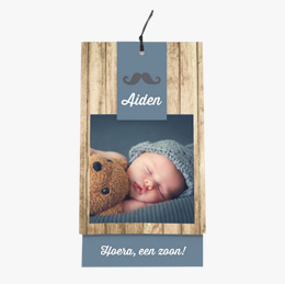 Geboortekaartjes met snor