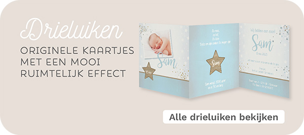 Drieluik geboortekaartjes