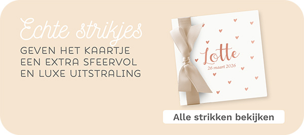 Meisjes geboortekaartjes met strikjes