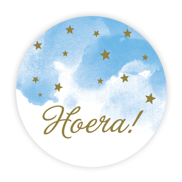 Hoera blauw met sterren