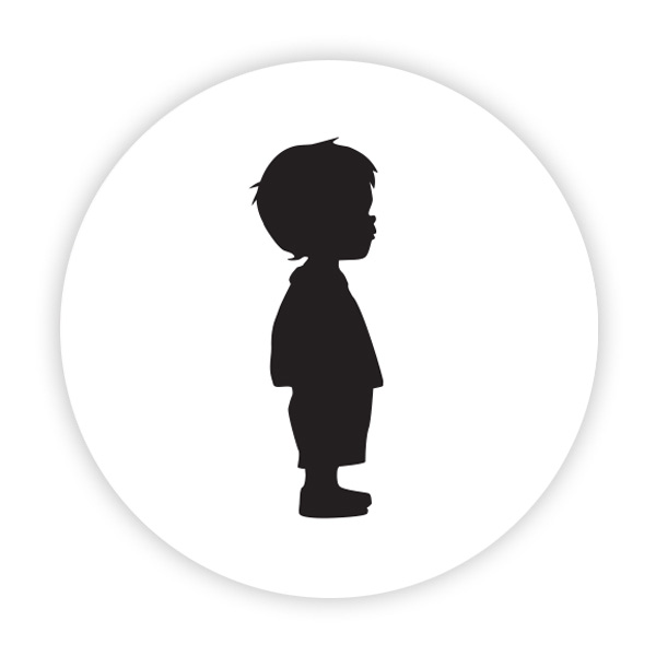Silhouet jongen zwart