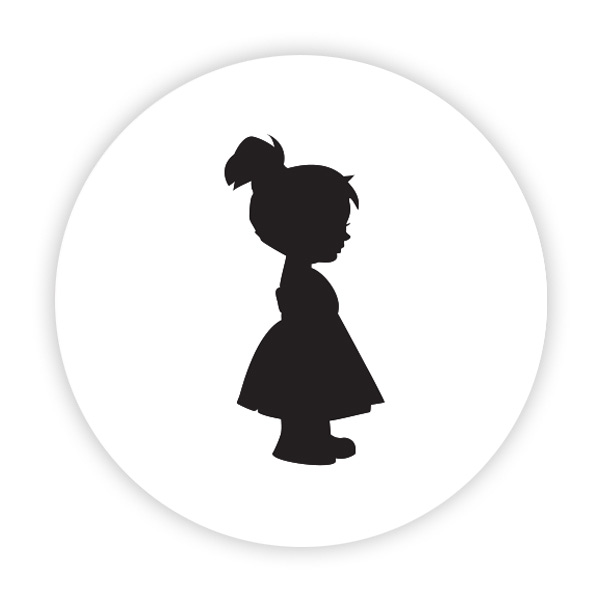 Silhouet meisje zwart