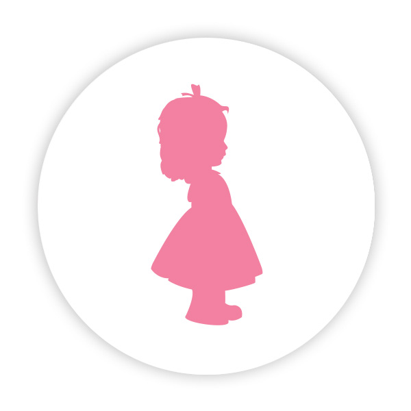 Roze silhouet meisje