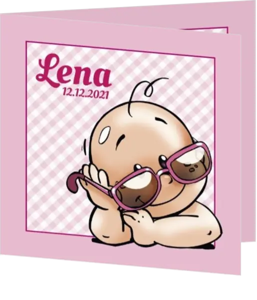 Lena - Baby met roze zonnebril