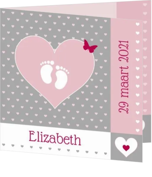 Elizabeth - Voetjes en roze hartjes