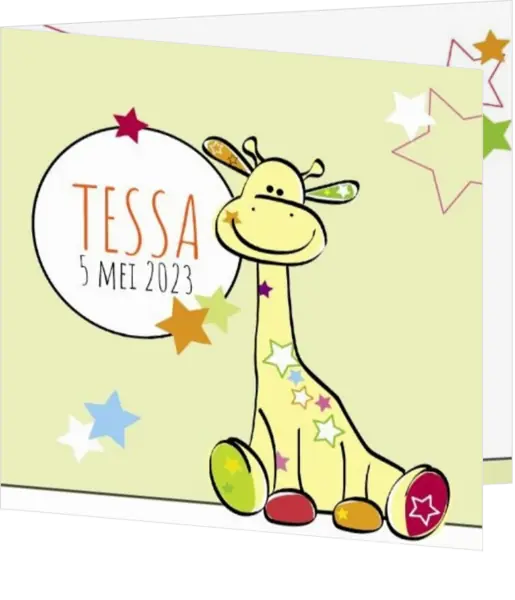 Tessa - Gele bloemen giraffe
