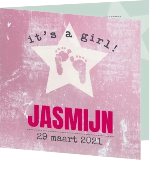 Jasmijn - It's a girl roze