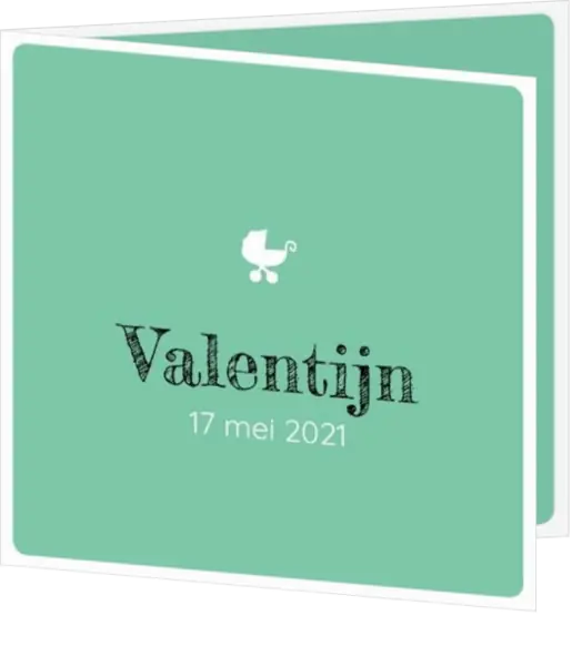 Valentijn - Kinderwagen mintgroen