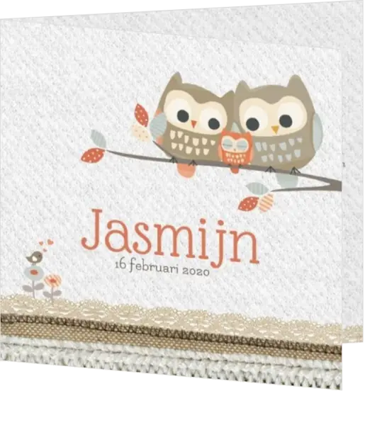 Jasmijn - Uiltjes op een tak met kleintje