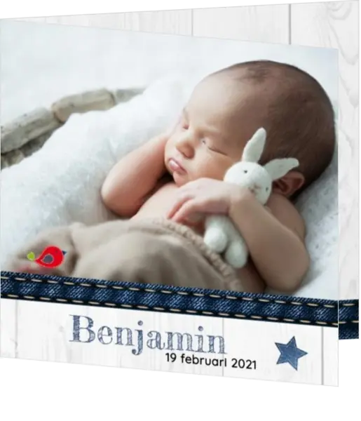 Benjamin - Eigen foto met spijkerstof accent
