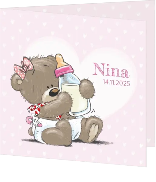 Nina - Schattige meisjesbeer met fles