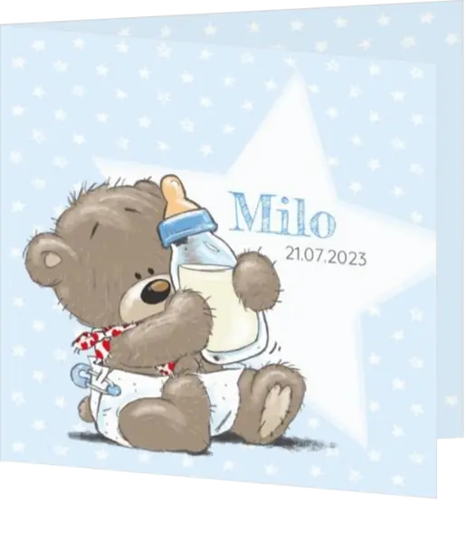 Milo - Schattige jongensbeer met fles