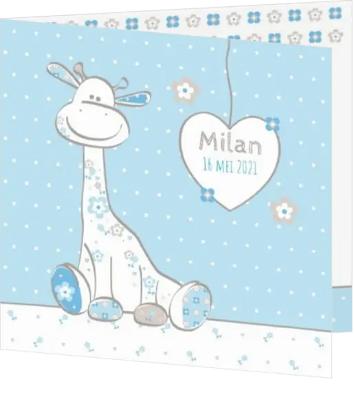 Milan - Lief girafje met bloemetjes