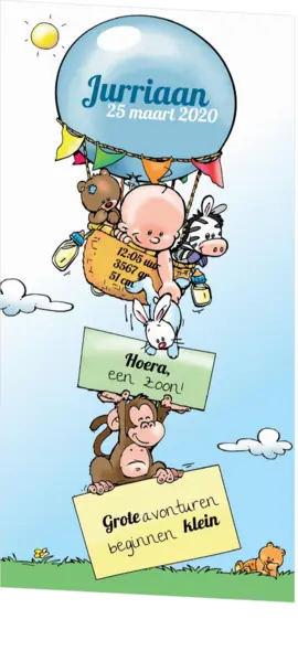 Jurriaan - Baby met dieren in een luchtballon