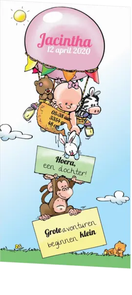 Jacintha - Baby met dieren in een luchtballon