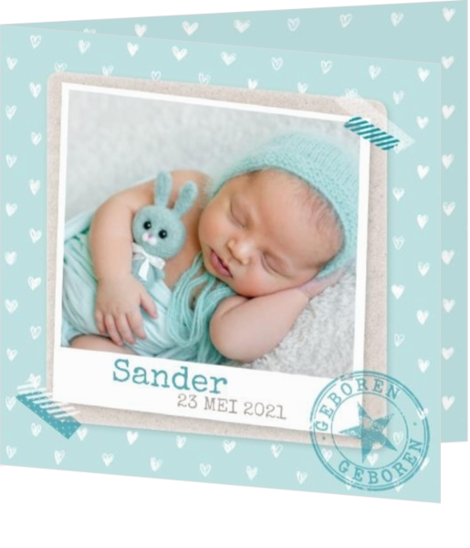 Sander - Polaroid met hartjes patroon 