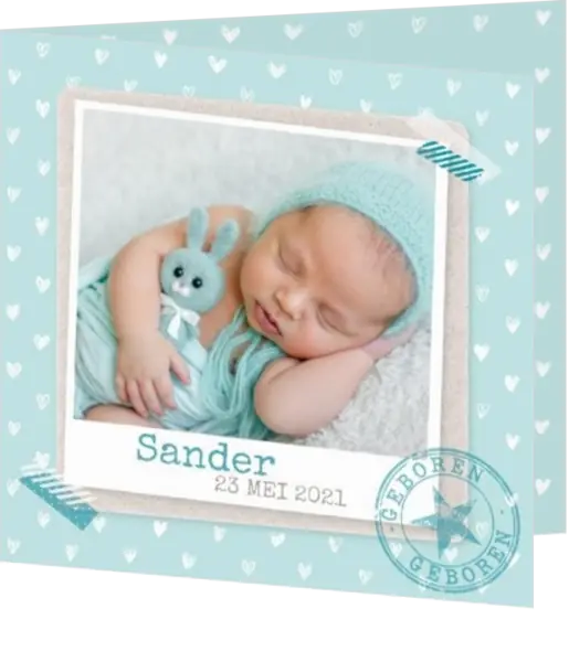 Sander - Polaroid met hartjes patroon