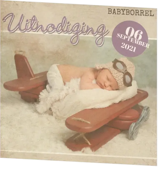Babyborrelkaartje - Vintage 11419310