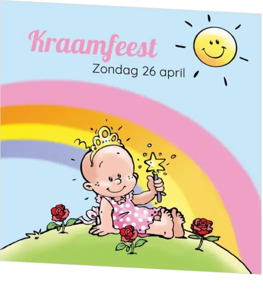 Babyborrelkaartje - Betoverend prinsesje 11800010