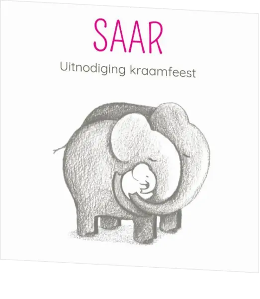 Babyborrelkaartje - Familie olifant 11800410