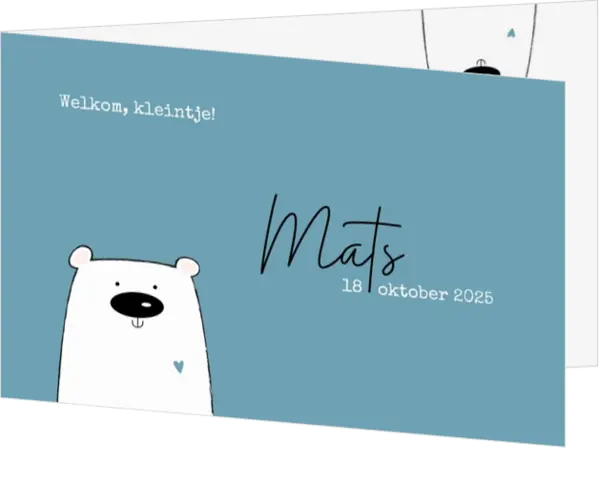 Geboortekaartje Mats - Beertje