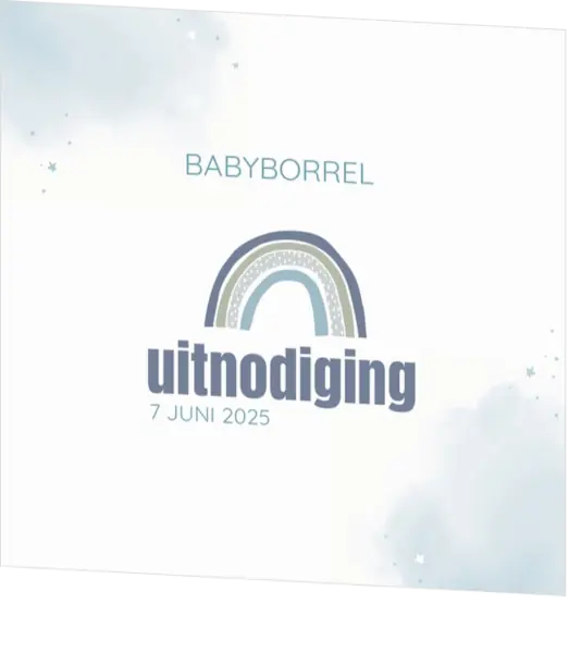 Babyborrelkaartje - Blauwe regenboog