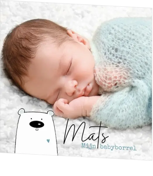 Babyborrelkaartje - beertje