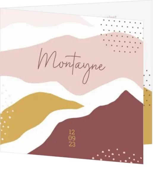 Geboortekaart Montayne - Abstracte bergen