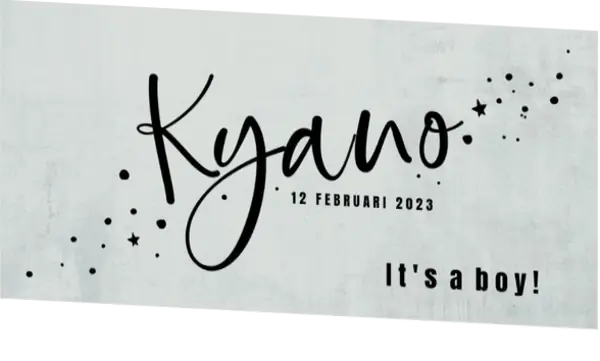 Geboortekaart Kyano - It's a boy!