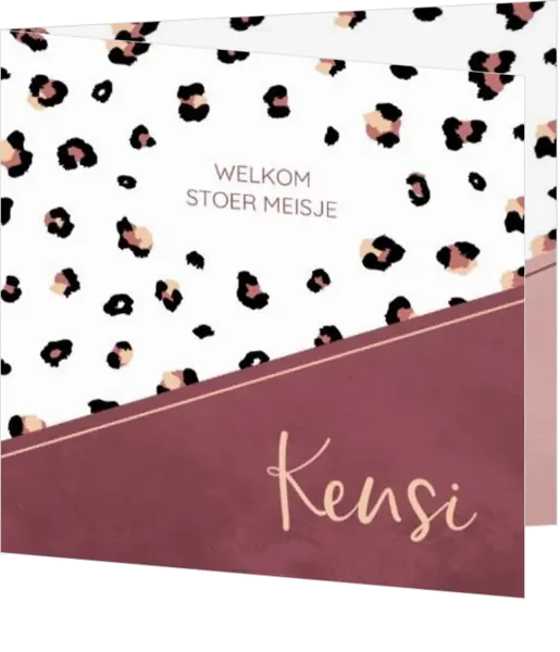 Geboortekaart Kensi - Chic Leopard