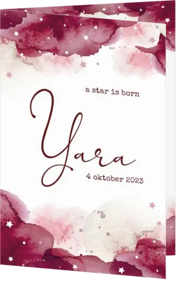 Geboortekaartje Yara - Trendy Sterrenhemel