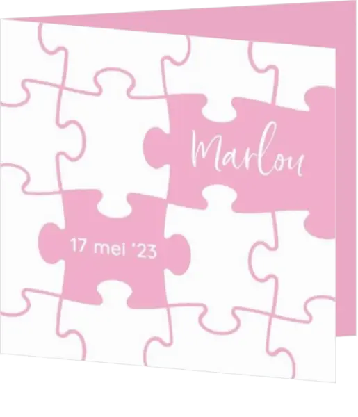 Geboortekaart Marlou - Puzzel
