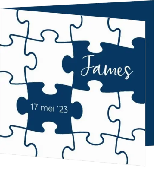 Geboortekaart James - Puzzel