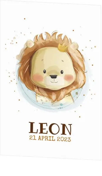 Geboortekaart Leon - Lief leeuwtje
