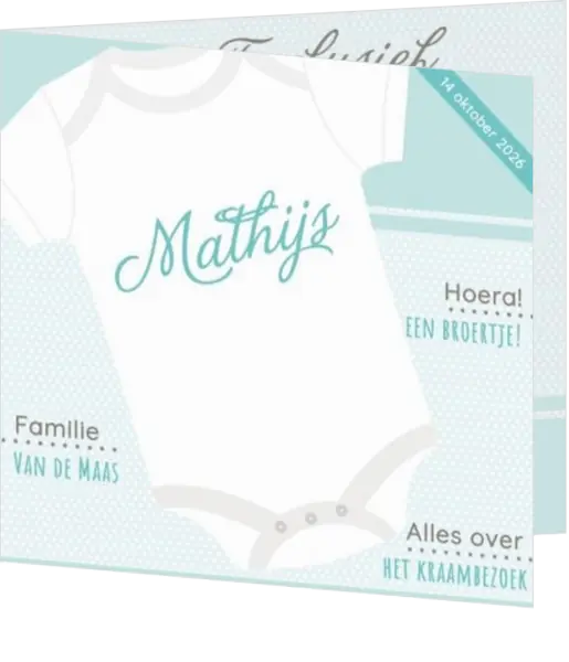 Vierkant magazine kaartje blauw