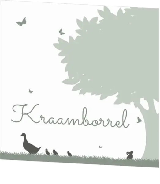 Kraamborrel silhouet pastelgroen
