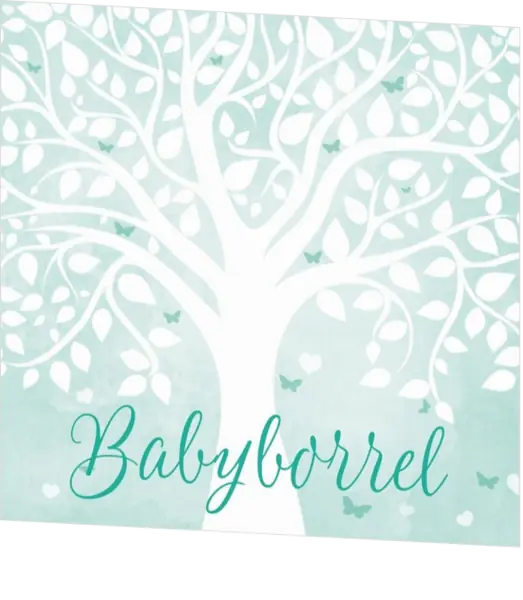 Babyborrelkaart waterverf boom jongen