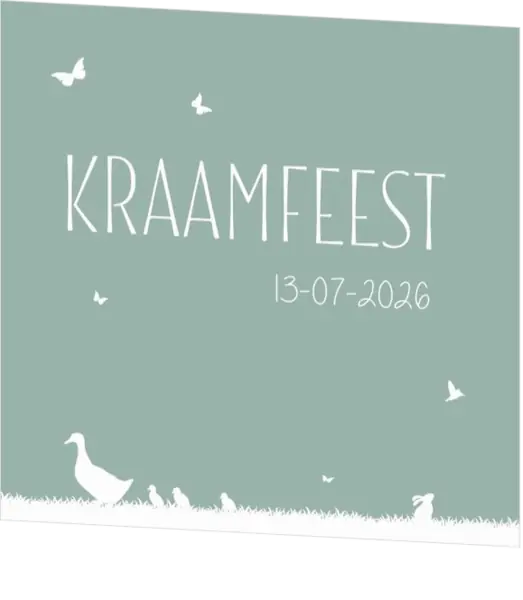 Kraamborrel mint groen silhouet