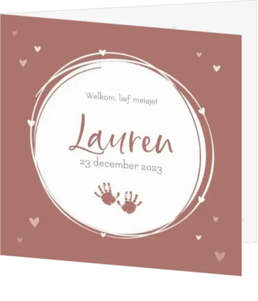 Geboortekaart Lauren - Handjes