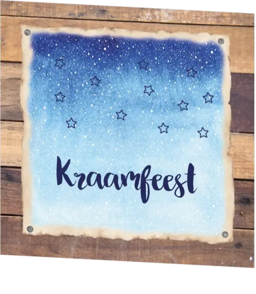 Kraamborrel sterrenhemel hout
