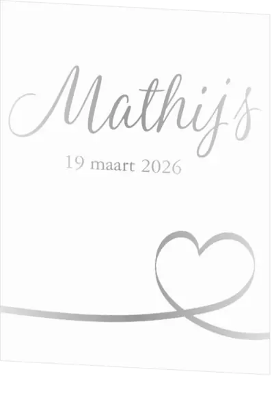 Poster 1 jongen glimmend zilver