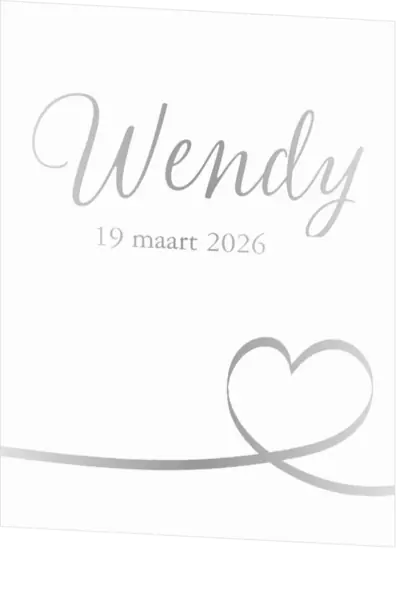 Poster 1 meisje glimmend zilver