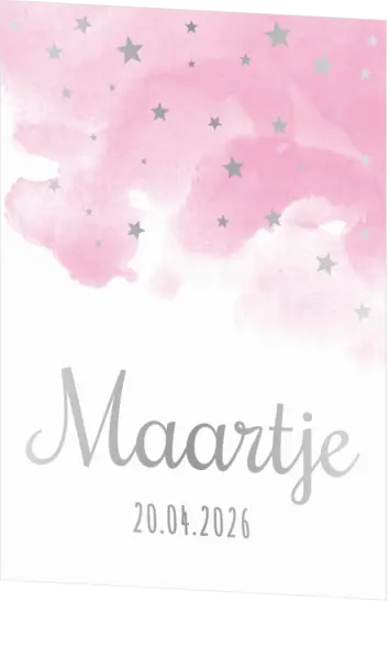 Poster 2 meisje aquarel met zilveren sterren