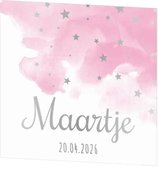 Poster 3 meisje aquarel met zilveren sterren