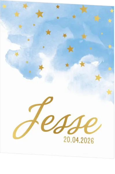 Poster 1 aquarel sterren blauw
