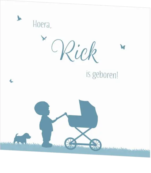 Poster 3 silhouet grote broer en baby broertje