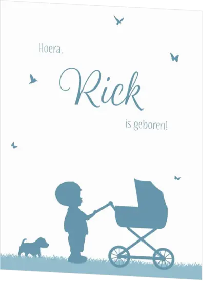 Poster 1 silhouet grote broer en baby broertje