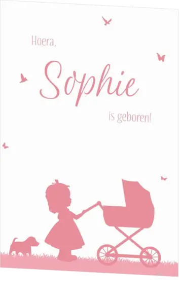 Poster 2 silhouet grote zus en baby zusje