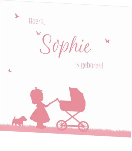 Poster 3 silhouet grote zus en baby zusje