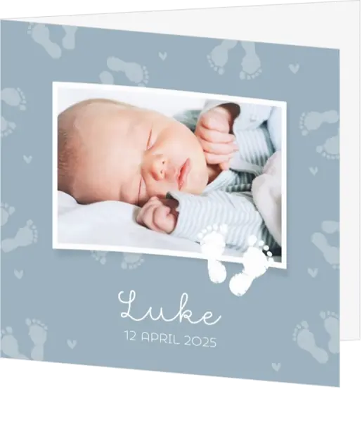 Geboortekaart Luke - Kleine voetjes